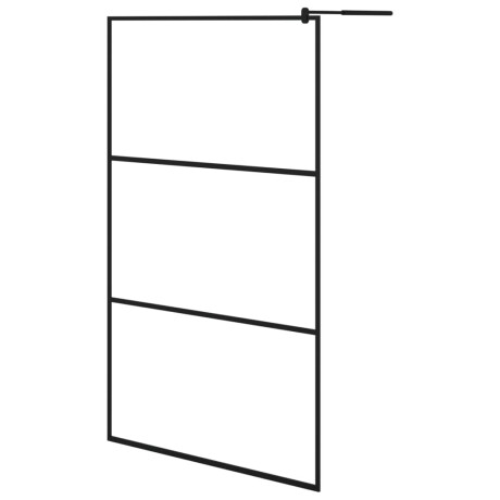 vidaXL Inloopdouchewand transparant 115x195 cm ESG-glas zwart afbeelding2 - 1