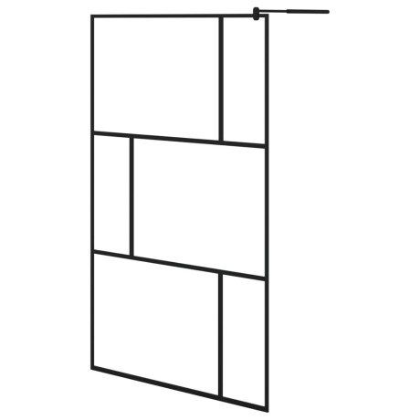 vidaXL Inloopdouchewand 115x195 cm gehard glas zwart afbeelding2 - 1