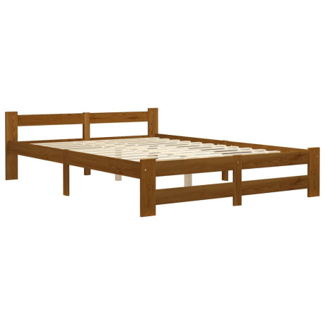 vidaXL Bedframe massief grenenhout honingbruin 160x200 cm afbeelding2 - 1