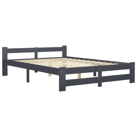 vidaXL Bedframe massief grenenhout donkergrijs 160x200 cm afbeelding2 - 1