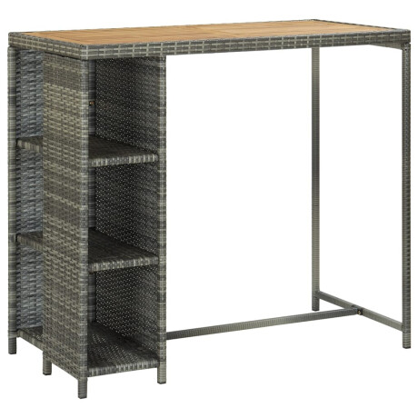 vidaXL 5-delige Tuinbarset met kussens poly rattan grijs afbeelding2 - 1