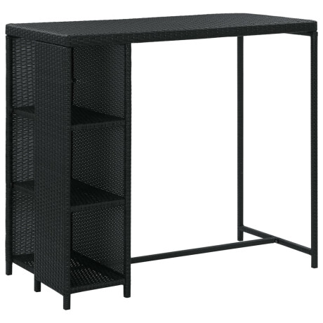 vidaXL 5-delige Tuinbarset met kussens poly rattan zwart afbeelding2 - 1