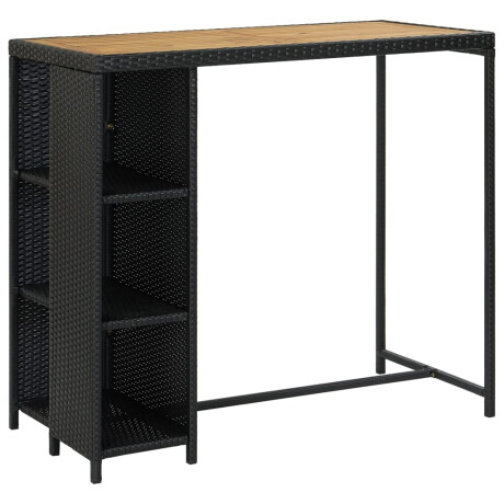 vidaXL 5-delige Tuinbarset met kussens poly rattan zwart afbeelding2 - 1