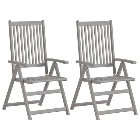 vidaXL Tuinstoelen 4 st verstelbaar met kussens massief acaciahout afbeelding2 - 1