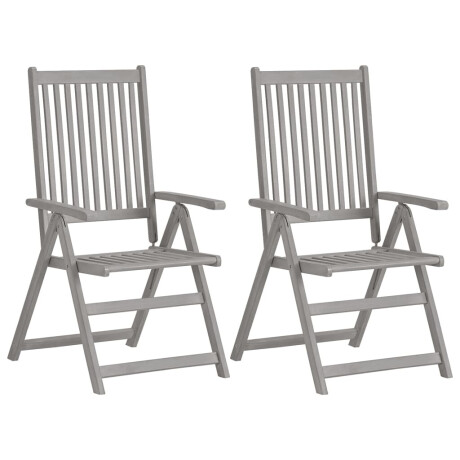vidaXL Tuinstoelen 4 st verstelbaar met kussens massief acaciahout afbeelding2 - 1