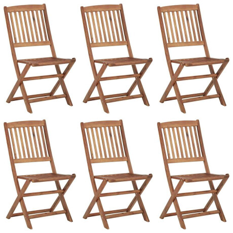 vidaXL Tuinstoelen 6 st inklapbaar met kussens massief acaciahout afbeelding2 - 1