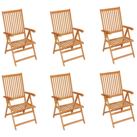 vidaXL Tuinstoelen 6 st met beige kussens massief teakhout afbeelding2 - 1