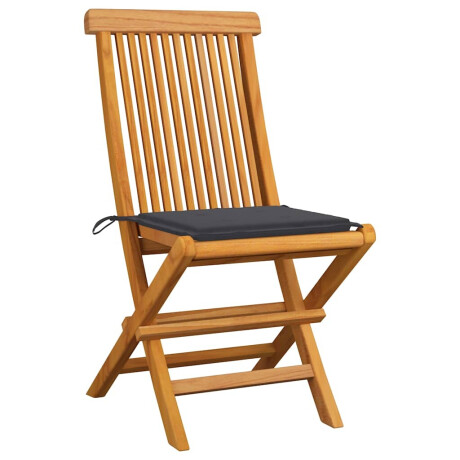 vidaXL Tuinstoelen 6 st met antracietkleurige kussens massief teakhout afbeelding2 - 1