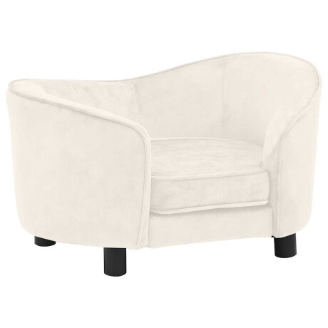 vidaXL Hondenbank 69x49x40 cm pluche crèmekleurig afbeelding2 - 1