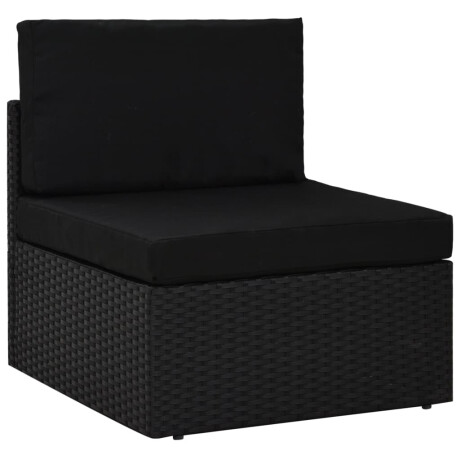 vidaXL 10-delige Loungeset met kussens poly rattan zwart afbeelding2 - 1