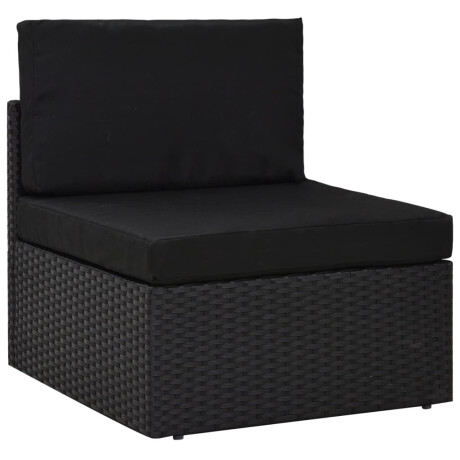 vidaXL 6-delige Loungeset met kussens poly rattan zwart afbeelding2 - 1