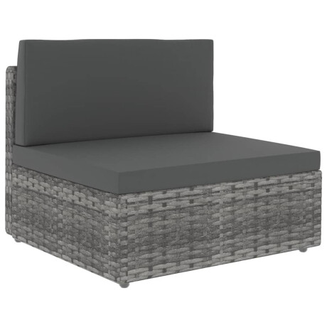 vidaXL 6-delige Loungeset met kussens poly rattan grijs afbeelding2 - 1