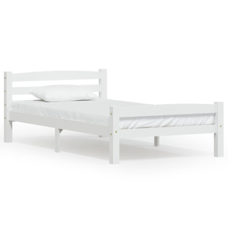 vidaXL Bedframe massief grenenhout wit 90x200 cm afbeelding2 - 1