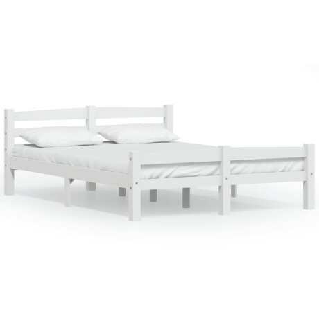 vidaXL Bedframe massief grenenhout wit 140x200 cm afbeelding2 - 1