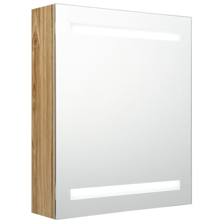vidaXL Badkamerkast met spiegel en LED 50x14x60 cm eikenkleurig afbeelding2 - 1