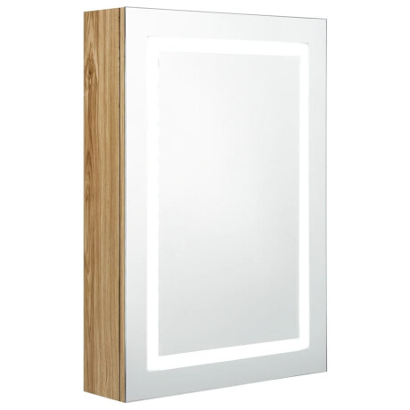 vidaXL Badkamerkast met spiegel en LED 50x13x70 cm eikenkleurig afbeelding2 - 1