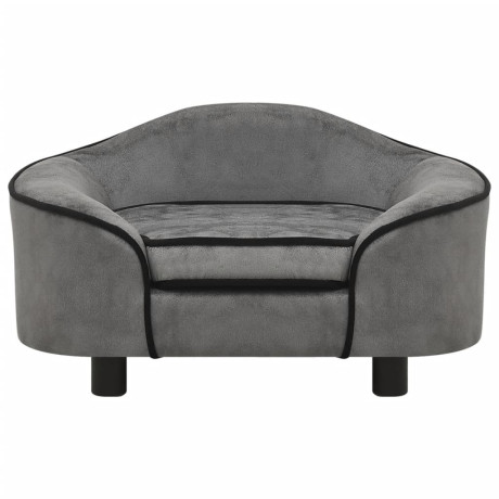 vidaXL Hondenbank 67x47x36 cm pluche grijs afbeelding2 - 1