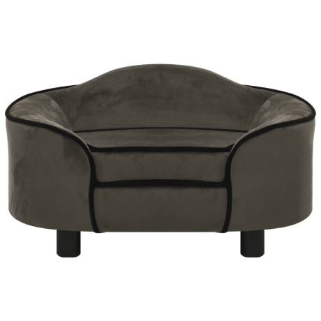 vidaXL Hondenbank 67x47x36 cm pluche donkergrijs afbeelding2 - 1