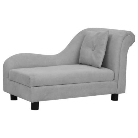 vidaXL Hondenbank met kussen 83x44x44 cm pluche grijs afbeelding2 - 1