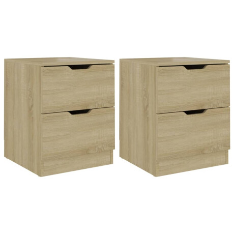 vidaXL Nachtkastjes 2 st 40x40x50 cm bewerkt hout sonoma eikenkleurig afbeelding2 - 1