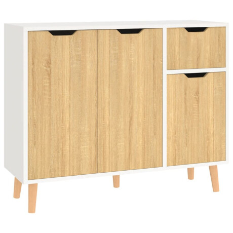 vidaXL Dressoir 90x30x72 cm bewerkt hout wit en sonoma eikenkleurig afbeelding2 - 1