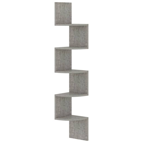 vidaXL Hoekwandschap 19x19x123 cm bewerkt hout betongrijs afbeelding2 - 1