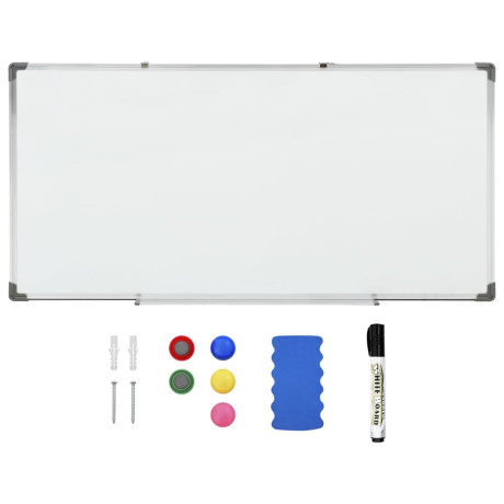 vidaXL Whiteboard magnetisch 110x60 cm staal wit afbeelding2 - 1