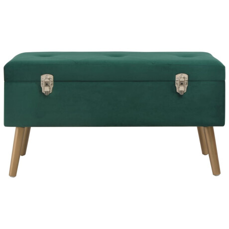 vidaXL Bankje met opbergvak 80 cm fluweel groen afbeelding2 - 1
