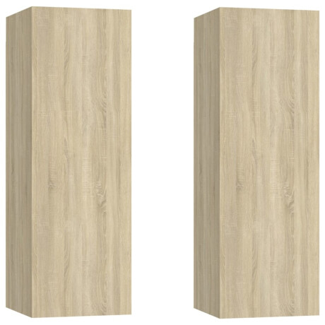 vidaXL Tv-meubels 2 st 30,5x30x90 cm bewerkt hout sonoma eikenkleurig afbeelding2 - 1
