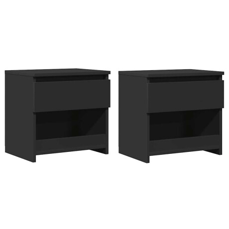 vidaXL Nachtkastjes 2 st 40x30x39 cm bewerkt hout zwart afbeelding2 - 1