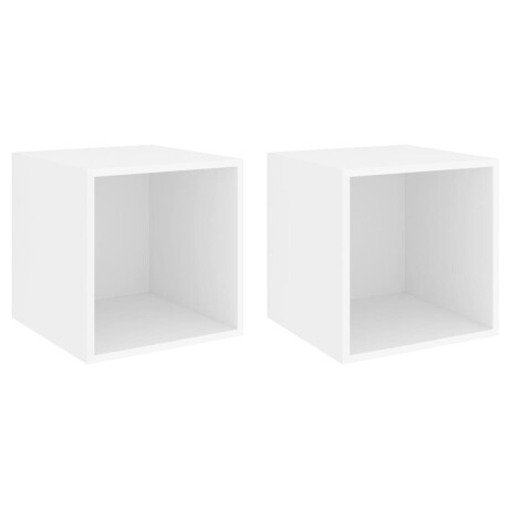 vidaXL Wandkasten 2 st 37x37x37 cm bewerkt hout wit afbeelding2 - 1