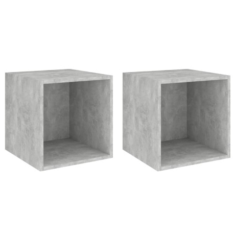 vidaXL Wandkasten 2 st 37x37x37 cm bewerkt hout betongrijs afbeelding2 - 1