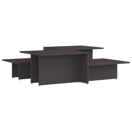 vidaXL Salontafels 2 st 111,5x50x33 cm bewerkt hout grijs afbeelding2 - 1