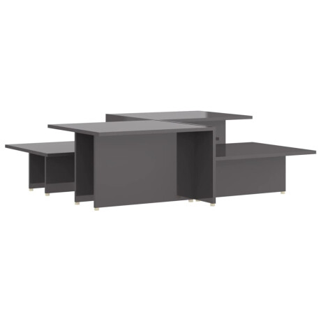 vidaXL Salontafels 2 st 111,5x50x33 cm bewerkt hout hoogglans grijs afbeelding2 - 1