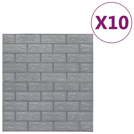 vidaXL 3D-behang zelfklevend 10 st bakstenen antracietkleurig afbeelding2 - 1