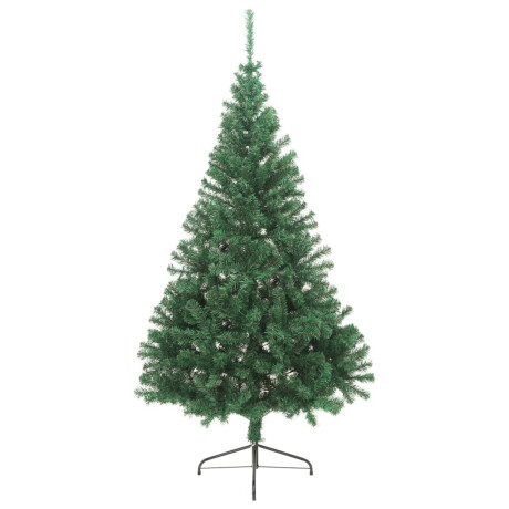 vidaXL Kunstkerstboom met standaard half 240 cm PVC groen afbeelding2 - 1