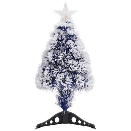 vidaXL Kunstkerstboom met verlichting 64 cm glasvezel wit en blauw afbeelding2 - 1