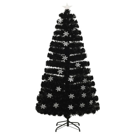 vidaXL Kerstboom met LED-sneeuwvlokken 120 cm glasvezel zwart afbeelding2 - 1