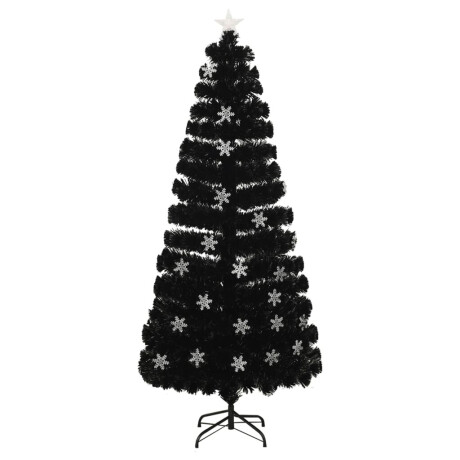 vidaXL Kerstboom met LED-sneeuwvlokken 180 cm glasvezel zwart afbeelding2 - 1