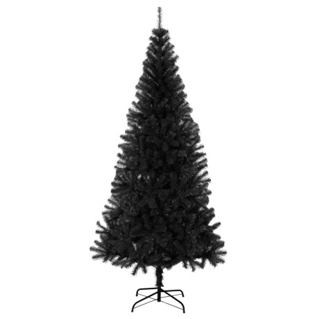 vidaXL Kunstkerstboom met standaard 240 cm PVC zwart afbeelding2 - 1