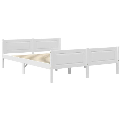 vidaXL Bedframe massief grenenhout wit 160x200 cm afbeelding2 - 1