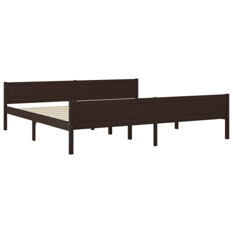 vidaXL Bedframe massief grenenhout donkerbruin 200x200 cm afbeelding2 - 1