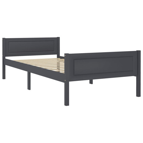 vidaXL Bedframe massief grenenhout grijs 100x200 cm afbeelding2 - 1