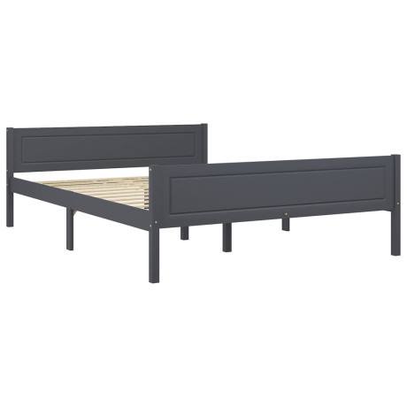 vidaXL Bedframe massief grenenhout grijs 120x200 cm afbeelding2 - 1