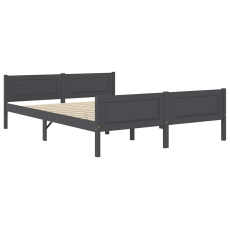 vidaXL Bedframe massief grenenhout grijs 160x200 cm afbeelding2 - 1