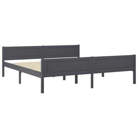 vidaXL Bedframe massief grenenhout grijs 180x200 cm afbeelding2 - 1