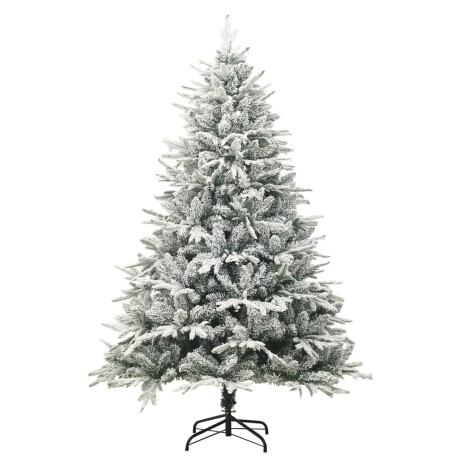 vidaXL Kunstkerstboom met sneeuwvlokken 150 cm PVC en PE groen afbeelding2 - 1