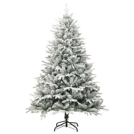 vidaXL Kunstkerstboom met sneeuwvlokken 180 cm PVC en PE groen afbeelding2 - 1