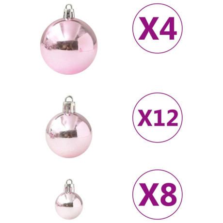 vidaXL 100-delige Kerstballenset roze afbeelding2 - 1