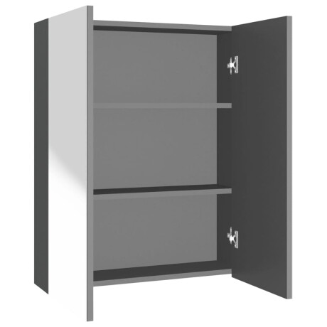 vidaXL Badkamerkast met spiegel 60x15x75 cm MDF antracietkleurig afbeelding2 - 1